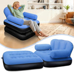 Blow Up Pull Out Couch With Headboard,Inflatable Chair With Flocked Surface,Folding Inflatable Chairs For Adult,Portable Inflatable Sofa,Durable Inflatable Couch,Inflatable Couches For Camping