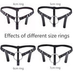 Anti-Off Male Chastity Cage Devices Elastic Band Penis Cage Accessories, Adjustable Auxiliary Belt With 4 Size Cock Rings Sex Toy Underwear For Men (Adjustable Belt With 4 Size Ring)