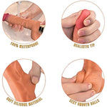 Silicone Automatic Thrusting Dildo with Wireless Remote, 10 Vibration Modes & 3 Telescopic Modes and Heating Skin