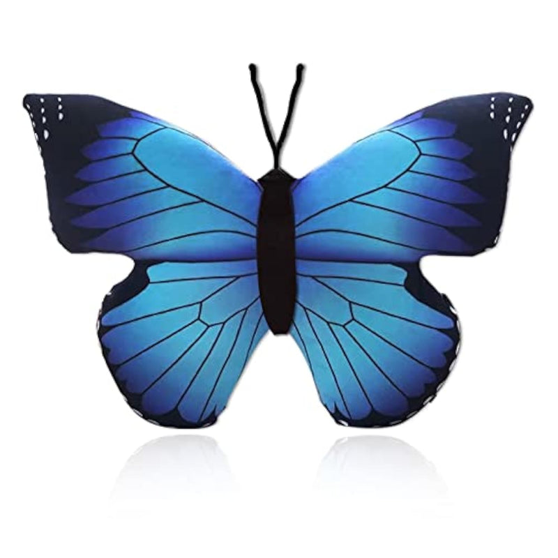 Butterfly Stuffed Animal Plush Blue Kawaii Butterfly Pillow Toy Gift,16×12 Inch