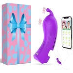 Adult Sex Toy Finger Vibrator For Couples - Mini Female Vibrator With App & 9 Powerful Vibrating Modes - Rechargeable Waterproof - Quiet G-Spot Nipple Clit Stimulator For Women Pleasure (Purple)