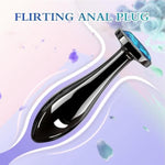Sex Toys Anal Butt Plug, 3Pcs Adlut Toys Safety Metal Butt Plug Sexy Toy With Crystal Diamond Anal Toy For Men Women Anal Trainer Beginner (Blue)