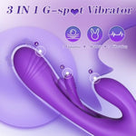App Control Vibrator Sex Toy For Women-G Spot Vibrator Flapping Rabbit Vibrator Dildo For Woman Couple Nipple Anal Stimulation, Silicone Vibrator With 7 Licking 7 Vibrating Modes (Purple)