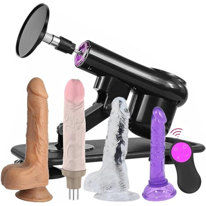 Sex Machine Dildo Machine With Realistic Dildo Fuck Machine For Women, Remote Control With 10 Vibrating & 8 Thrusting Heating Modes, Thrusting Sex Machine For Man Adult Toys Sex Toy With 5 Accessories