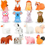 Bath Toys No Hole, For Infants 6-12& Toddlers 1-3, No Hole Bathtub Toys (Animal C2, 16 Pcs With Mesh Bag)