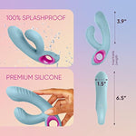 Cora Thumping G-Spot Rabbit Vibrator For Women - G Spot & Clitoral Stimulation Adult Toy With 10 Thumping & 10 Vibration Modes & Travel Lock - Splashproof, Wireless Sex Toys For Women (Blue)