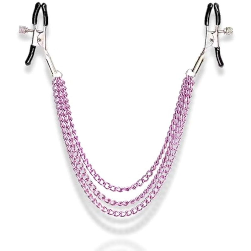 Bdsm Nipple Toys, Adjustable Metal Nipple Clamps, Bdsm Clips For Adult Play, Adjustable Sex Clamps, Nipple Clips Breast, Adult Toys Bdsm, Body Jewelry Non Piercing (Purple)