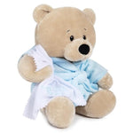 9" Teddy Bears Cloth Bear Stuffed Animal Plush Toys Bear Dressed In Bathrobe With Soothing Towel “Get Well Soon” Sleeping Soft Toy Bedtime Gifts For Baby Kids Girls Boys?Blue