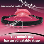 Adjustable Silicone Ball Gag for BDSM Bondage and Adult Play - Pink