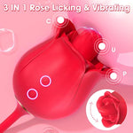 Dildo Vibrator Rose Sex Toys - 3-In-1 Thrusting Vibrators For Women Adult Sex Toys With 9 Licking & Vibrating & Thrusting Modes For Clit Nipple Anal Vibrater For Couples Men Female