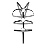 Goth Punk Sexy Womens Leather Full Body Harness, Bdsm Lingerie Harness Belt Arm Restraints & Handcuffs, Bdsm Bondage Restraints Kit For Adult Sex Game For Women Girls