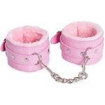 Adjustable Handcuffs Ankle Bracelets Sm Adult Plush Pu Leather Bondage Fetish Handcuffs Kit Cuff Restraint Set Sex Toy, Handcuff Restraints Adult Sex Toys Pink