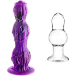 7.48 Inch Huge Glass Butt Plug + 9.25 Inch Silicone Monster Dildo