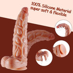 13.6 Inch Realistic Girth Huge Thick Dildo, Real Skin Dual Density Silicone Monster Penis With Strong Suction Cup For Hands-Free Play, G-Spot Dildo Anal Sex Toys For Men Women