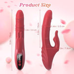 Sex Toys Thrusting Dildo Vibrator - Adult Sex Toy Rabbit Vibrators With Led Display, G Spot Clitoral Toys With 9 Thrusting & 9 Vibrating Modes, Waterproof Dildos Wand Massager Adult Toys (Red)