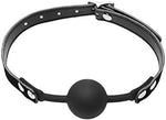 Black Silicone Ball Gag by HappyNHealthy – Adjustable Comfort Fit for Couples