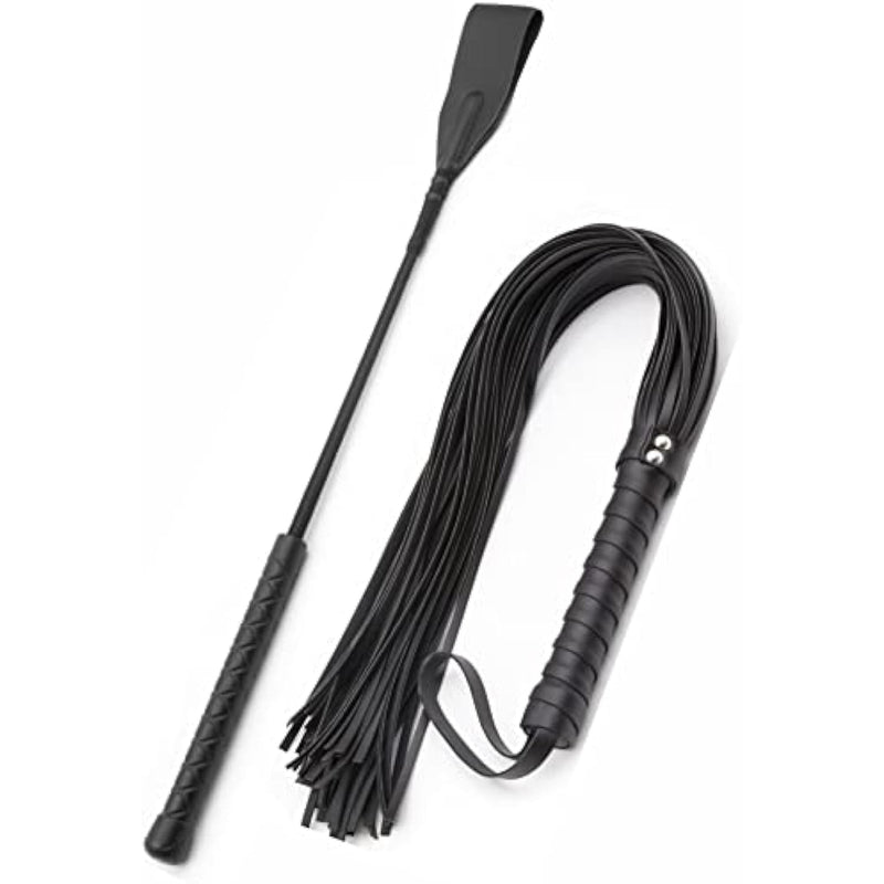 Sex Whip 18" Black Flogger 27" Bdsm Starter Kit Floggers And Paddles And Whips Sex