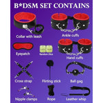 Restraint Sex Bondage Bdsm Kit, Adult Couples Sex Toys, Bondage Gear And Accessories With Leather Handcuff Ankle Collar Restraints Strap Set Foreplay Game For Women Men In Bedroom Sofa Kitchen