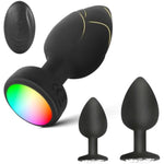 Anal Plug Vibrator With 3Pcs Butt Plug,10 Modes Vibrating Butt Plug - Led Color Light Remote Control Anal Plug, Adult Sex Toys And Games