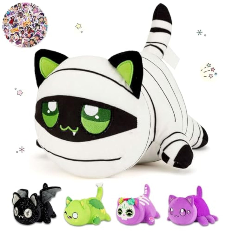 Mummy Cat Plush Cute Kawaii Cat Plush Polyester Plushie Pillow Embroidered Soft Stuffed Animal Collectible (Mummy Cat)