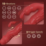 Wriggling Rabbit Vibrator Sex Toys For Women, G Spot Realistic Vibrating Dildo Vibrators With 3 Powerful Wriggle Speeds 10 Vibration Modes Waterproof & Rechargeable Adult Toys For Womens