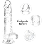 Clear Realistic Dildo Set - 3 Sizes (Small Big Huge) Suction Cup Dildo Anal And Vaginal Pleasure,Realistic Penis,Large Dildo With Ball,Suitable For Beginners To Advanced Users(6'' 8'' 11'')