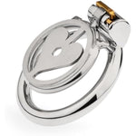 Adult Toys Sm Stainless Steel Inverted Chastity Lock Chastity Device Male Beginner Cage Press Chastity Cage Penis Cage Penis Lock Massage To Prevent Erection Restraint Alternative Stimulator