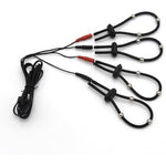 Electric Shock Stretchable Penis Ring 4Pcs With Beads Male Bondage Enlargement Cock Ring Electric Shock Set