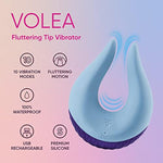 Volea Fluttering Tip Clitoral Vibrator For Women - Premium Soft Silicone Clitoral Stimulator Sex Toy With 10 Modes - 100% Waterproof, Usb Rechargeable Adult Sex Toys For Solo Play Or Couples (Blue)