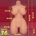 36Lb Full Size Sex Dolls, Life Size Female Torso Sex Doll For Men, Lifelike Sex Doll With Soft Big Boobs Big Butt Pussy Ass, Realistic Full Body Sex Dolls For Penile Train Adult Sex Toys (Wheat-Pink)