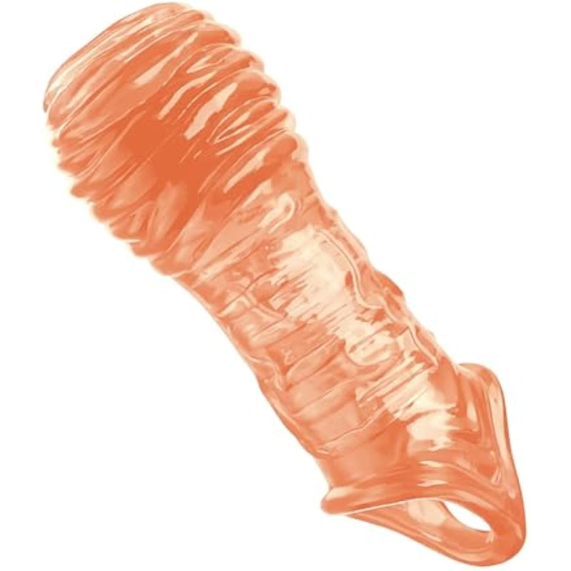 Penis Sleeve Extender Cock Ring Penis Enlarger With Open Threaded Top For Erection Enhancing Reusable Delay Ejaculation Adult Sex Toys For Men And Couples (Flesh)