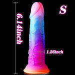 Realistic Dildo Luminous Suction Cup G-spot Anal Dildo Dilator Trainer (S)