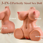3-in-1 Adult Toy Set - Male Masturbator with 8lb Weighted Torso and Soft Boobs