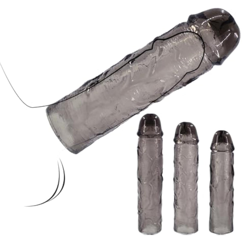 Pennis Extender, 3 Sizes Lengthen Pennis Sleeve Girth Enhancer For Men Ultra-Soft Penis Sheath Cock Dildo Male Enlarger Delay Erection Cock Sleeves Penis Extension Pleasure For Couples Adult Sex Toys