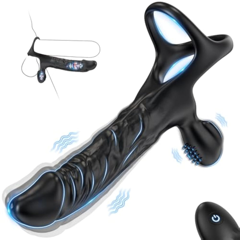 Dual Action Vibrating Male Masturbation Kit with Remote Control