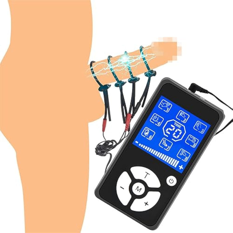 Adjustable Silicone Rings 4 Penis Rings With Beads Sex Toys Couples Masturbation Cock Ring Electric Shock Set