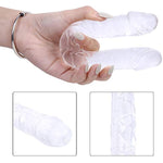 Double Head Dildo,Crystal Jelly Realistic Anal Long Dildo Penis With Veins And Glans Adult Sex Toys Adult Masturbation Stick For Women Lesbian (Color1-Transparent, S(9.2 Inch))