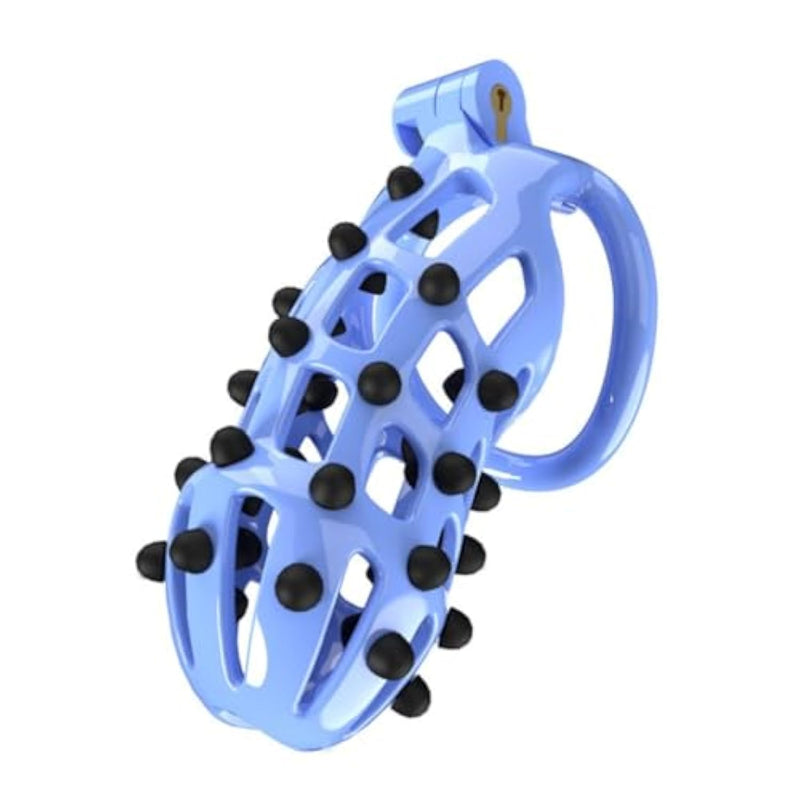 Blue Men'S Extra Large Chastity Cage - Male Chastity Device, Sm Bondage Accessory, Penis Exercise Device (For Men) - 21 (A5L)