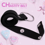 Adjustable Men's Chastity Belt with Anti-Fall Auxiliary Cage and Condom Lock