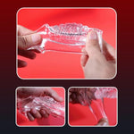 Penis Sleeve Extender Cock Ring With Massage Particles For Erection Enhancement Delayed Ejaculation Enlarge Prolong Pennis Male Sex Toys Penis Ring Adult Toys (Transparent)