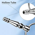 Hollow Urethral Dilator, Stainless Steel Urethral Plug Urethral Sounding Penis Plug With Double Cock Ring Sex Toy For Men