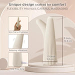 Ribbed Flexible Vibe Textured Silicone Vibrator For Vagina G Spot Clitoris Stimulation 10 Function Vibrators Waterproof Quiet Powerful Massager Adult Sex Adult Toy Gift For Women Couples (Cashmere)