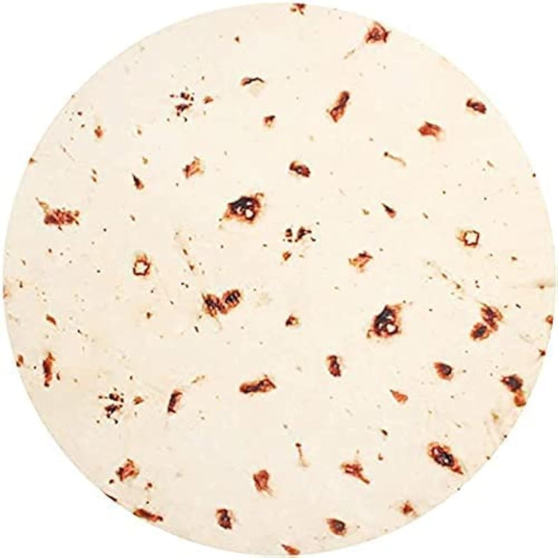 Burrito Tortilla Blanket For Kids 60 X 60 Inches, Double Sided Round Mexican F