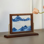 Mini Art Liquid Motion Ocean Scene in Solid Wood Oasis Frame