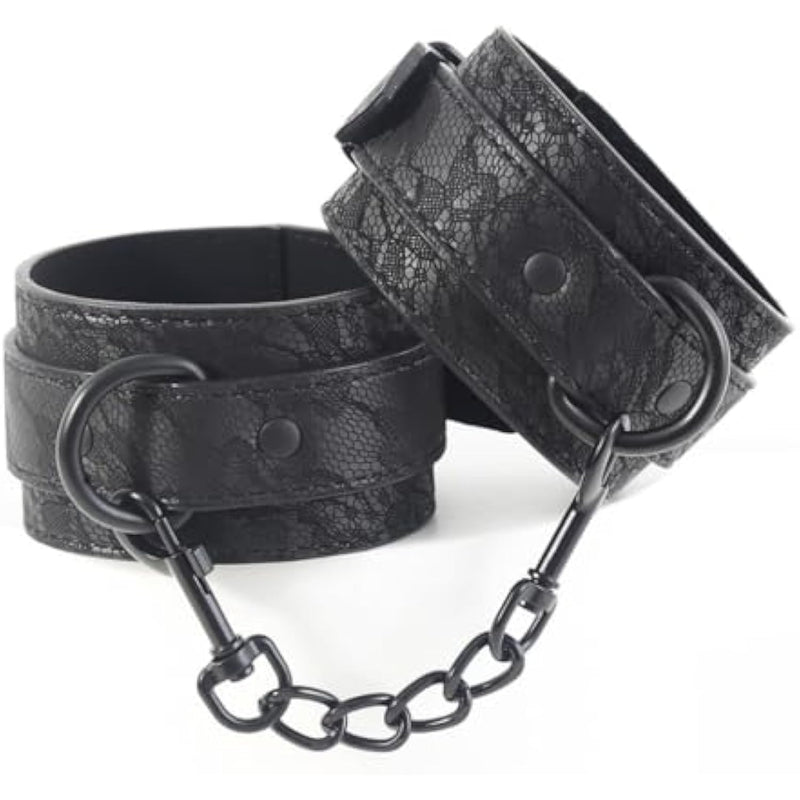 Handcuffs Pu Leather Bondage Restraints Toys Bdsm Sex Toys Adjustable Ankle And Wrist For Adult Couples Lace Decorations