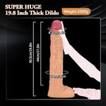 Super Huge 19.8 Inch Realistic Dildo, 3.1Inch Thick Giant Phallus Big Cock Anal Dildos Novelties Sex Toy For Men Gay And Women(Skin Color)