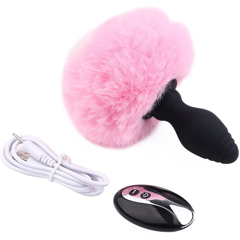 Remote Control Vibrating Anal Plug Cute Silicone Butt Plug Massage G-Spot Adult Male Female Rechargeable Sexual Products(Pink)