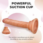 7 Inch Lifelike Dildos With Suction Cup, Womens Sex Toys, Beginner Vaginal & Anal Sex Toy, Lifelike Silicone Penis, Soft, Waterproof Material, 1.4 In Diameter, Strap On Harness Compatible (Realistic)