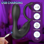 Prostate Massager Anal Vibrator,Anal Sex Toys With Cock Ring,Vibrating Anal Plugs For Men,12Vibrating Modes,Male Prostate Stimulor Toys Suitable For Men Women And Couples