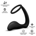 Sex Toys - Anal Adventures C Ring Plug - Platinum Puria Silicone - 8Inch - Ultrasilk Smooth - Hands Free Prostate Pleasure - Increase Stamina - Intensify Orgasm - Men & Couples - Black